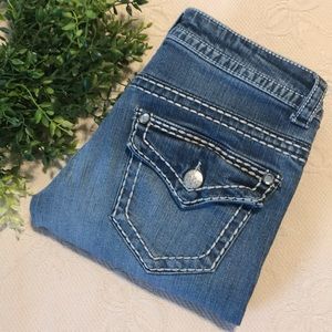 ⬇️ Paisley Sky Bootcut Jeans with Rhinestones 4